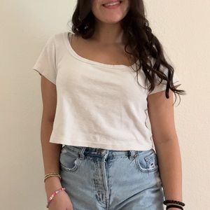 Madewell White Cropped Tee